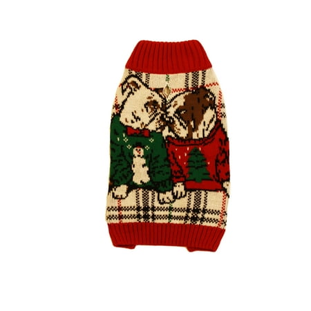Christmas Dogs Sweatshirt - Ugly Christmas Sweater LED Light Up Bull Dog Puppy Love Dog Pet Sweatshirt