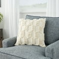thumbnail image 4 of Nicole Curtis Tufted Checkers 18"X18" Ivory Throw Pillow, 4 of 6