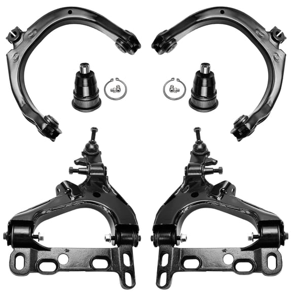 Detroit Axle - Front Upper Lower Control Arms Ball Joints Kit for Chevy Trailblazer EXT GMC Envoy XL XUV Buick Rainier Isuzu Ascender Saab 9-7x