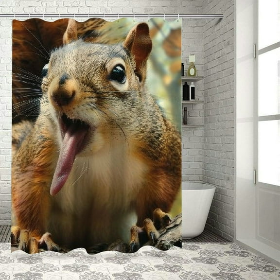 Autua Squirrel Washable Shower Curtain with Hooks Home Bathtubs Bathroom Decoration 36"x72