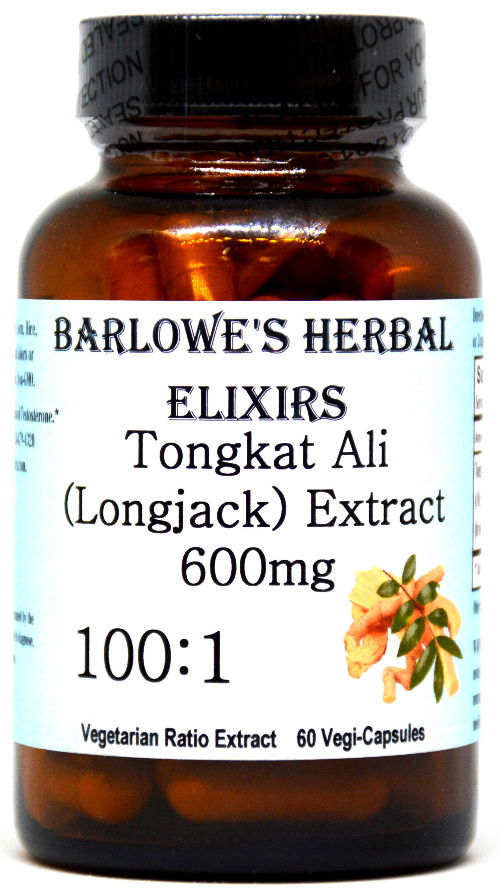 Tongkat Ali Extract 1001 60 600mg VegiCaps Stearate Free, Bottled