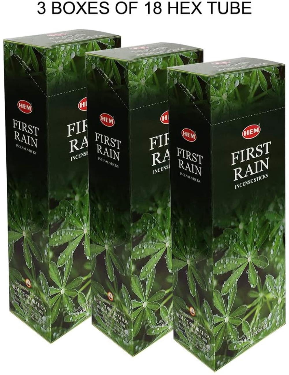 Hem First Rain Incense Sticks Agarbatti Masala - Pack of 18 Tubes, 20 Sticks Each Box, Total 360 Sticks - Quality Incense Hand Rolled in India for.., By Brand Hem Incense