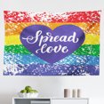 thumbnail image 1 of Pride Tapestry, Inspirational Gay Rights Slogan Love Wins on Watercolor Heart Shape Print, Fabric Wall Hanging Decor for Bedroom Living Room Dorm, 2 Sizes, Multicolor, by Ambesonne, 1 of 1