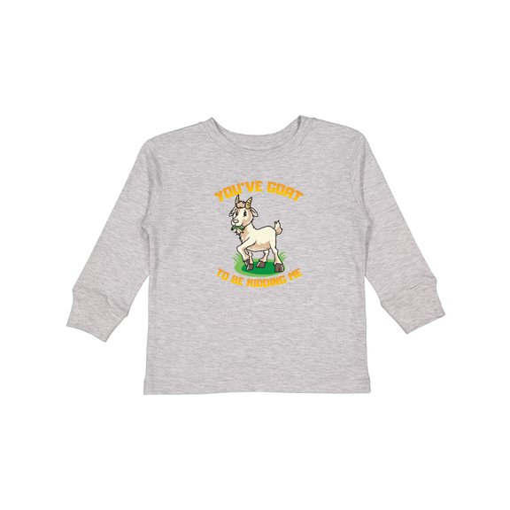 Inktastic Funny Goat Kid Joke Boys or Girls Long Sleeve Toddler T-Shirt