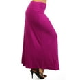 thumbnail image 2 of Women's Casual Foldable Waist Comfy Loose Fit Solid Maxi Skirt, 2 of 4