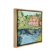 thumbnail image 4 of Stupell Industries Country Cottage & Pond Landscape Painting Brown Floater Framed Canvas Art Print Wall Art, 25 x 25, 4 of 10