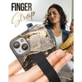 thumbnail image 3 of Encased Finger Loop Case Designed for iPhone 14 MAX Case with Hand Strap Phone Holder and Screen Protector (Black/Gold Marble), 3 of 3
