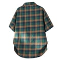 thumbnail image 4 of Plaid Shirts for Men Short Sleeve, Button Down Shirt Casual Tops, Green, 4 of 4