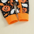 thumbnail image 5 of Huowey Unisex Boys Girls Halloween Clothes One Piece Newborn Baby Pumpkin Cute Print Long Sleeve Romper Zip Up Bodysuit Outfits Set,Black,0-3 Months, 5 of 7