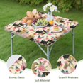 thumbnail image 4 of Yorkie Dog and Pioneer Flower Square Fitted Tablecloth with Elastic Edge,Square Table Cover,Washable Elastic Table Cover for Home Kitchen Party Decor 36"x36", 4 of 6