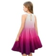 thumbnail image 4 of Abcomgle Summer Dress for Girls 7-8 Casual Halter Neck Sleeveless Midi Dress Gradient A-line Sundresses Summer Swing Skirt 3-4 Years,Hot Pink, 4 of 7