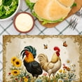 thumbnail image 3 of Joocar Rooster And Flowers Farmhouse Design Linen Table Mats Set Of 4 For Home Kitchen Table Decor 12x18 inch, 3 of 5