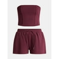 thumbnail image 4 of No Boundaries French Terry Tube Top and Shorts Set, 2-Piece, Women's, 4 of 4