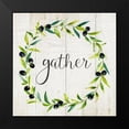thumbnail image 2 of Nan 20x20 Black Modern Framed Museum Art Print Titled - Gather Olive Wreath, 2 of 5