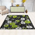 thumbnail image 2 of Yayeee Area Rugs for Living Room 6.7'x4.8' Non Slip Washable Bedroom Floor Carpet, White Flower Pattern, 2 of 5