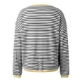thumbnail image 4 of vigerkar Long Sleeve Shirts for Women Casual Spring Crewneck Striped Color Block Shirt High Low Pullover Tops Grey, XL, 4 of 4