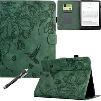 GJX Case for Kindle Paperwhite (12th Generation, 2024), PU Leather Magnetic Closure Wallet Case Auto Sleep/Wake for 7 inch Kindle Paperwhite / Kindle Colorsoft Signature Edition 2024, Green