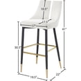 thumbnail image 4 of Meridian Furniture Sleek Cream Velvet Stool (Set of 2), 4 of 4