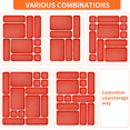 thumbnail image 4 of 45 PCS Plastic Drawer Organizers Set, 3-Sizes Vanity and Makeup Organizer, Desk and bathroom Drawer Organizer Trays, Organizers and Storage for Makeup, Jewelry, Gadgets, Utensils, Red, 4 of 7
