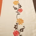 thumbnail image 5 of Chezmoi Collection Serene 4-Piece Orange/Brown/Taupe Autumn Floral Embroidery Window Curtain Panel Set with Sheer Backing Valance Tassels, 120 inch x 84 inch, 5 of 9