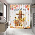 thumbnail image 3 of 72x72 Inch Fall Shower Curtains for Bathroom Happy Fall Y''all Shower Curtains Pumpkin Scarecrow Thanksgiving Bathroom Decor Fabric Shower Curtain Waterproof with 12 Hooks, 3 of 6