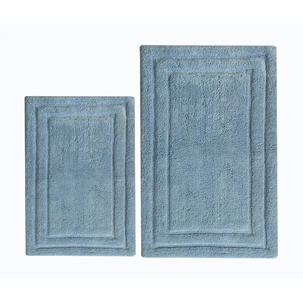 Classic 2 Piece Cotton Bath Rug Set, Powder Blue