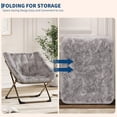 thumbnail image 6 of Comfy Chair for Adults, Foldable Living Room Chairs, Soft Faux Fur Folding Lounge for Bedroom Living Room Dorm Rooms, Flexible Reading Chair for Teens, 6 of 9