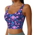 thumbnail image 2 of Pofeuu Blue Skull Rose Print Sports Bra for Women Sexy Vest Yoga Running Gym Fitness Crop Bras Tops-Medium, 2 of 8