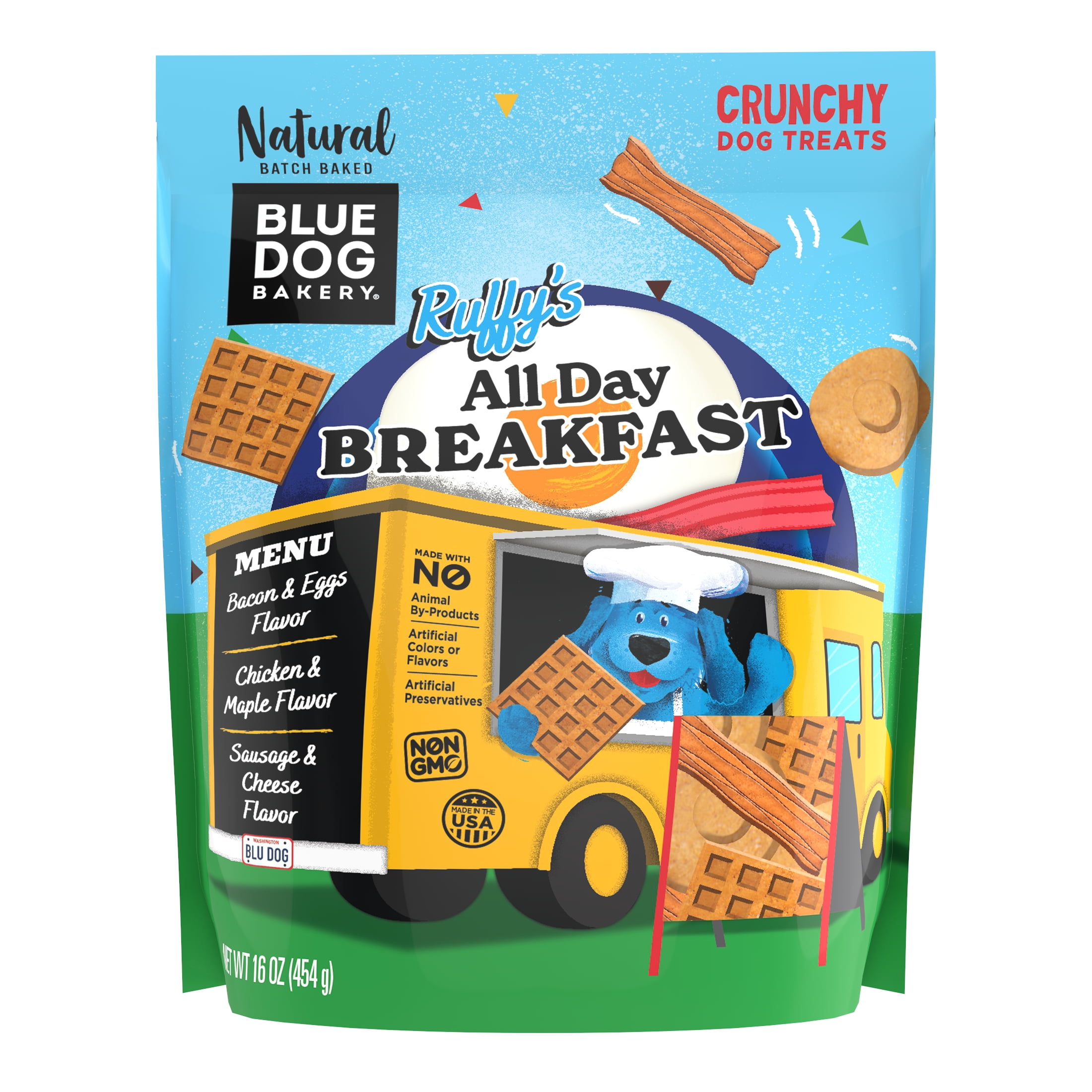 Blue Dog Bakery All Day Breakfast Dry Crunchy Treats for Dogs, 16 oz. Pouch