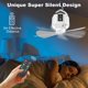 thumbnail image 5 of Ventilador de camping con luces LED, ventilador de carga para tienda de campaña, control remoto, gancho, cuchilla desmontable, temporizador, para picnics, tiendas de campaña, emergencias, blanco, 5 of 5