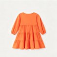 thumbnail image 6 of Dresses for Girls Cute Party Long Sleeve Tiered Ruffle Swing Dress for Girls Crew Neck A-Line Girls Fashion Fall Sundress Saffron, 6 of 10