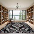thumbnail image 2 of ODIKA 9'x12' Washable Area Rug Non-Shedding, Easy Care Grey Abstract Contemporary Mosaic Interlocking Border Brushstroke for Master Suite, California King, Under Bed, 2 of 7
