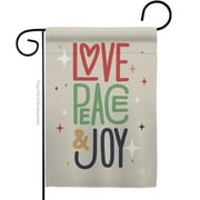 Ornament Collection  13 x 18.5 in. Love Peace & Joy Garden Flag with Winter Christmas Double-Sided Decorative Vertical Flags House Decoration Banner Yard Gift