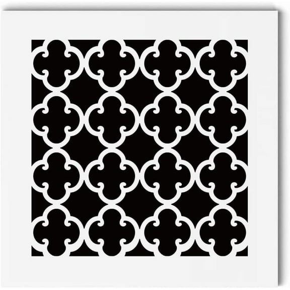 Acrylic Air Vent Cover Four-Leaf Clover Pattern Decorative Air Return Vent Cover Register Vent Cover Overall White Finish Decorative Cover Register Grille for Wall Ceiling 7.87"x7.87"