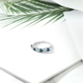 thumbnail image 4 of Gem Stone King 925 Sterling Silver Round London Blue Topaz E-F Lab Grown Diamond Anniversary Ring for Women (1.39 Cttw, Gemstone Birthstone, Size 8), 4 of 4