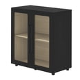 thumbnail image 4 of From the Tree Furniture Arden Tall Storage Cabinet, Black, 32"W x 32"H Modern Sideboard with Soft-Close Glass Doors, Modular Accent Cabinet, 4 of 8