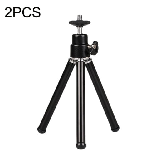2PCS Projector Phone Stand Desktop Portable Telescopic Mini Metal Tripod, Style: 2 Sections
