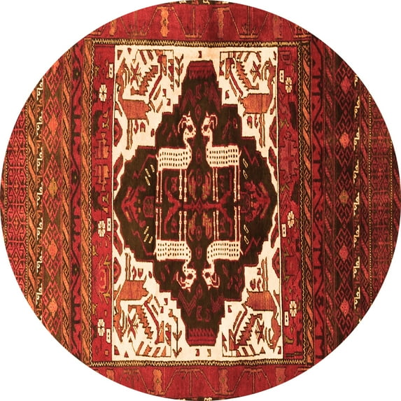 Ahgly Company Indoor Round Persian Orange Traditional Area Rugs, 6' Round