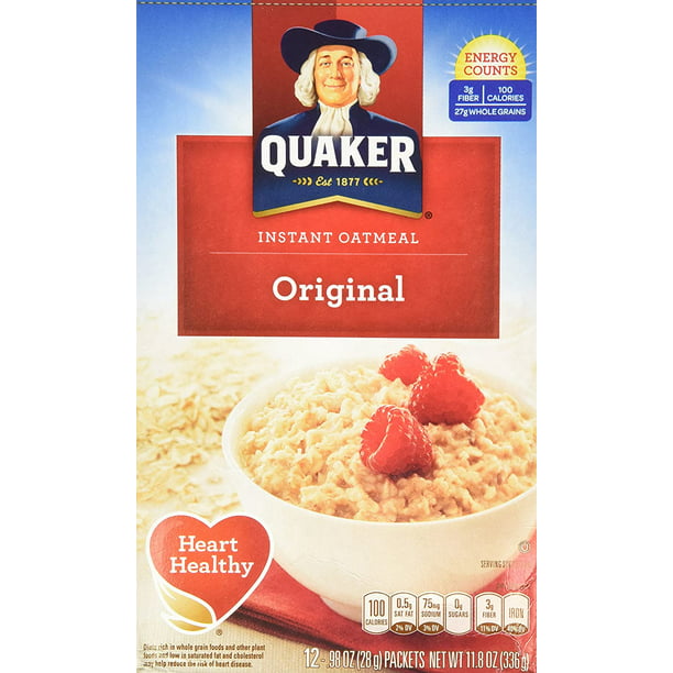 Quaker Instant Oatmeal Original, 12-Count Boxes (Pack of 2) - Walmart ...
