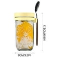 thumbnail image 4 of JeashCHAT Overnight Oats Containers with Lid and Spoon , 600ML Large Capacity Airtight Glass Oatmeal Container with Measurement Marks, Reusable Yogurt Salad Cereal Meal Prep Jar, Yellow, 4 of 4
