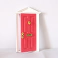 thumbnail image 3 of Mini Wooden Door w/ Hardwares 1/12 Dollhouse Porch Door - Red Rose Red, 3 of 8