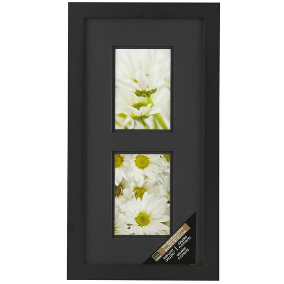 Black 2-Opening Gallery Frame with Black Double Mat by Studio Decor