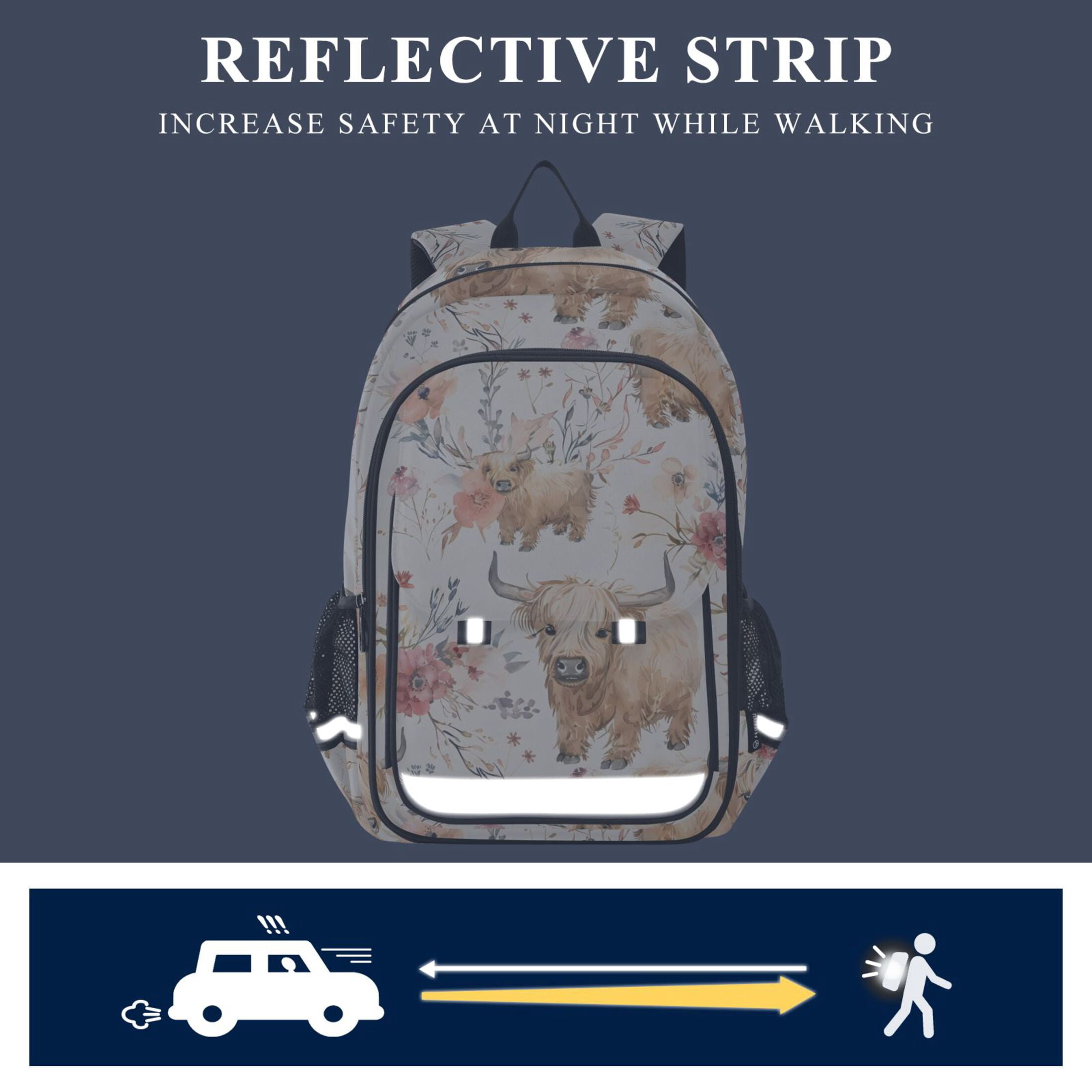 ALAZA Cute Highland Cows Laptop Backpack Purse Travel Bag Casual School Bookbag Rucksack for Women Men