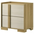 thumbnail image 3 of Hyle Nightstand-2 Drawers-24 Inch Modern Natural Brown and White, 3 of 7