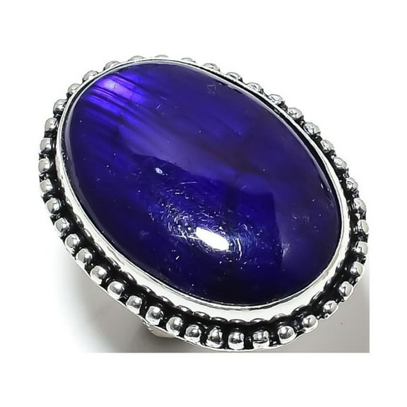 Blue Labradorite Gemstone Handmade 925 Sterling Silver Jewelry Ring Size 7