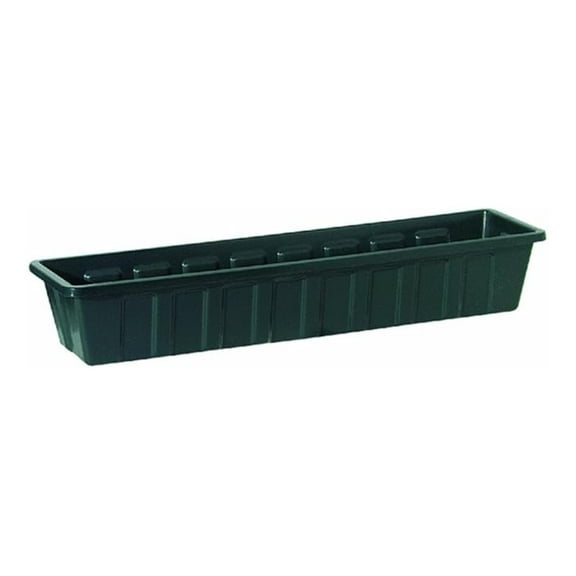-Pro Plastic Flower Box Planter, Green, 36-Inch