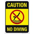 thumbnail image 1 of Pool Sign, Caution No Diving Sign,, 1 of 1