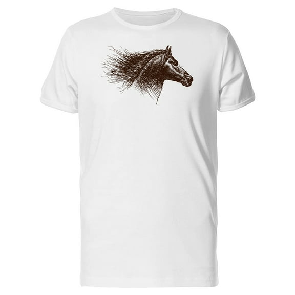 Sketch Of A Black Horse Head Tee Men's -Image by Shutterstock