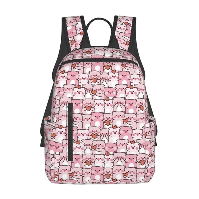 Balery Kawaii Pig Mochila ligera para hombre y mujer: duradera e impermeable, ideal para la escuela, el trabajo, viajes y uso diario.