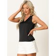 thumbnail image 2 of DARING DIVA Women's Satin Tank Top Silky Basic V Neck Sleeveless Blouse XL Black, 2 of 6